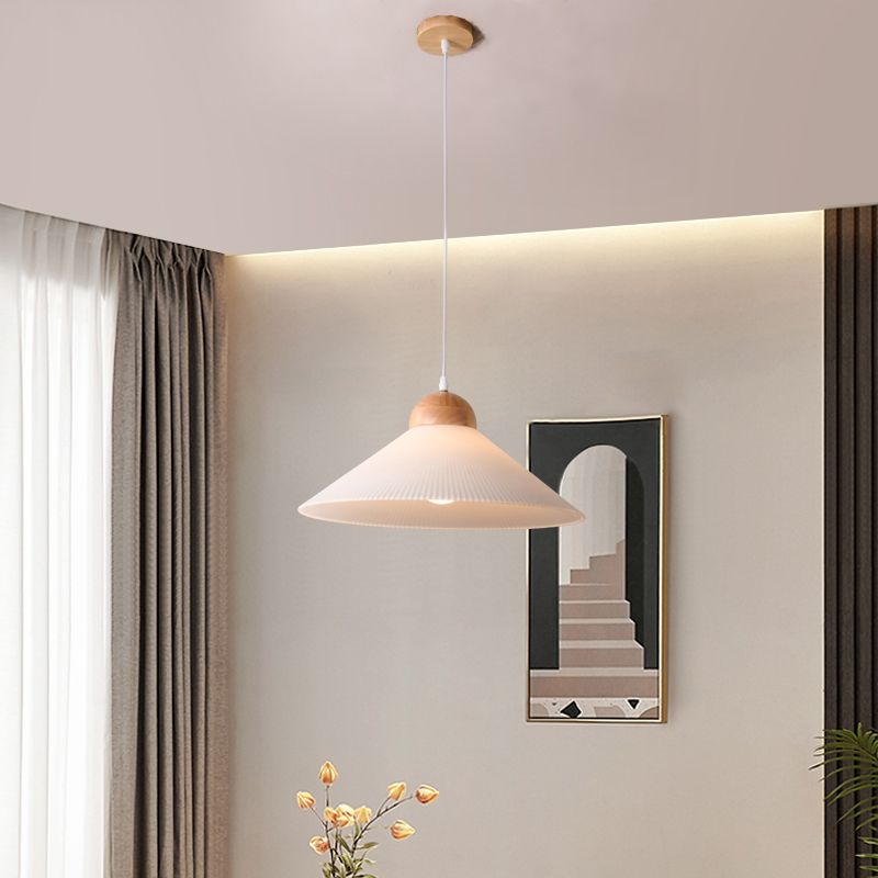 Muto Suspension Bol Moderne, Bois/Verre, Marron, Salon