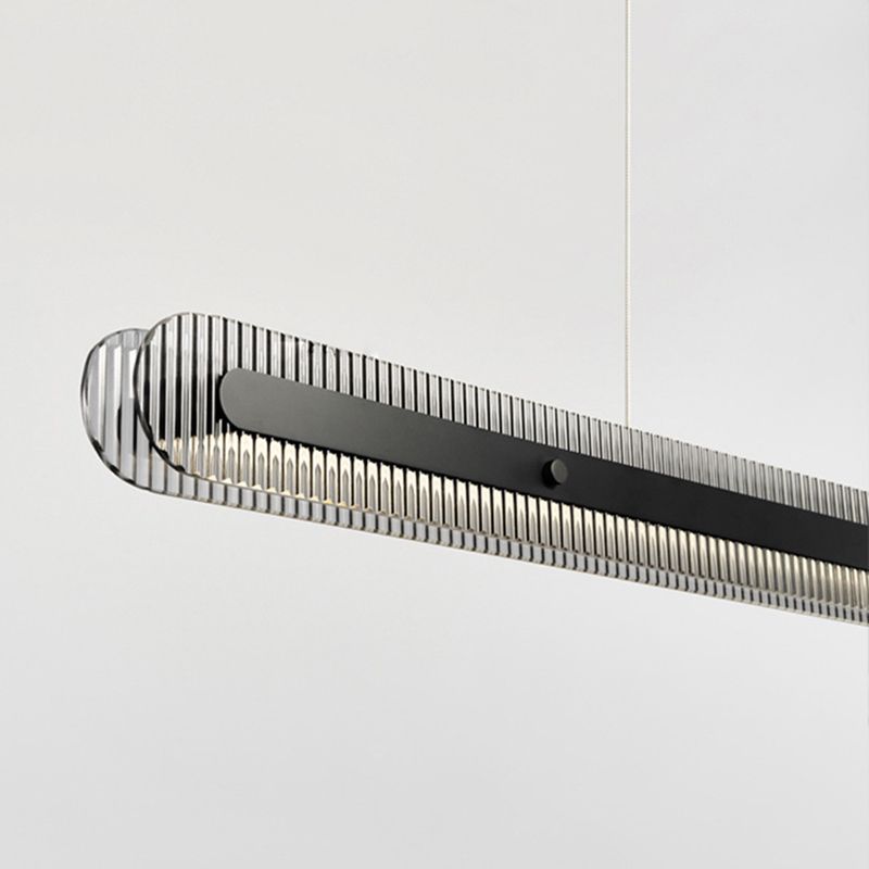 Arisha Luminaires Suspensions Linéaire Moderne Métal Noir Salon/Chambre à Coucher