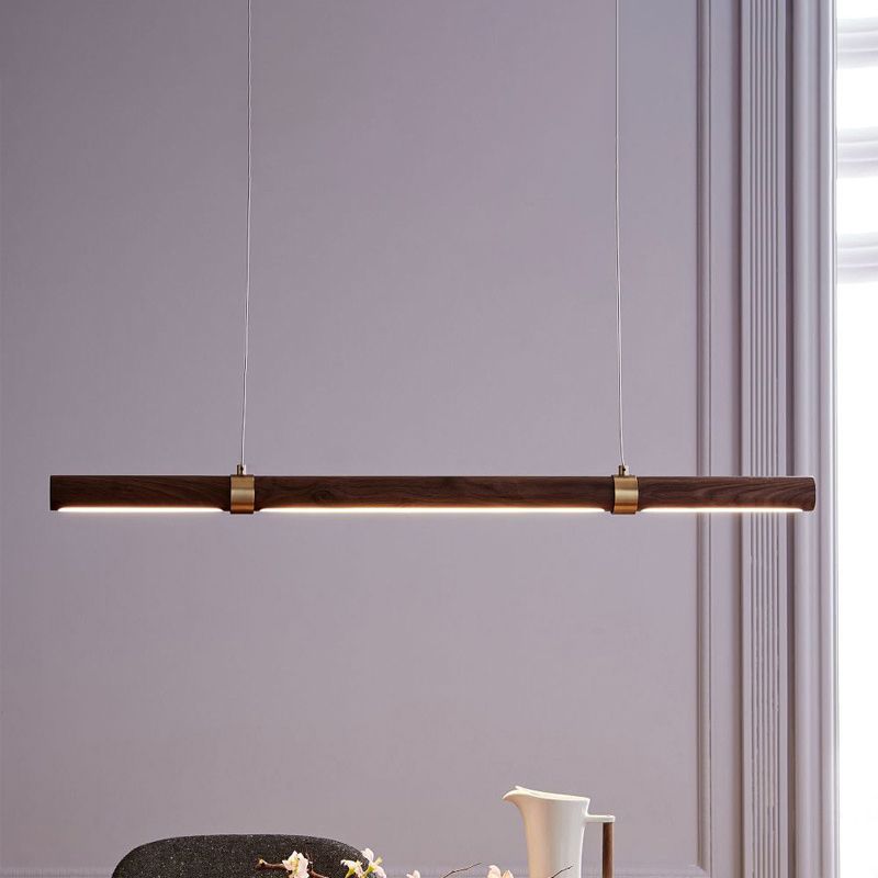 Muto Design Italien Luminaires Suspensions Linéaire Rustique Métal/Acrylique Bois Cuisine/Chambre