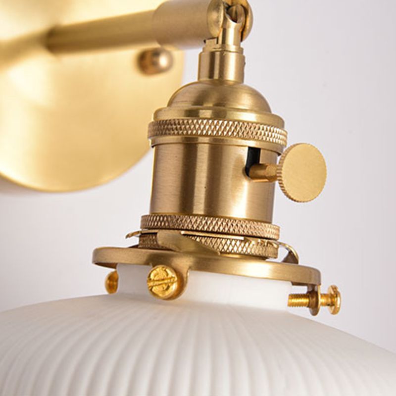 Arisha Applique Murale Géométrique Vintage, Métal/Céramique, Blanc, Chambre
