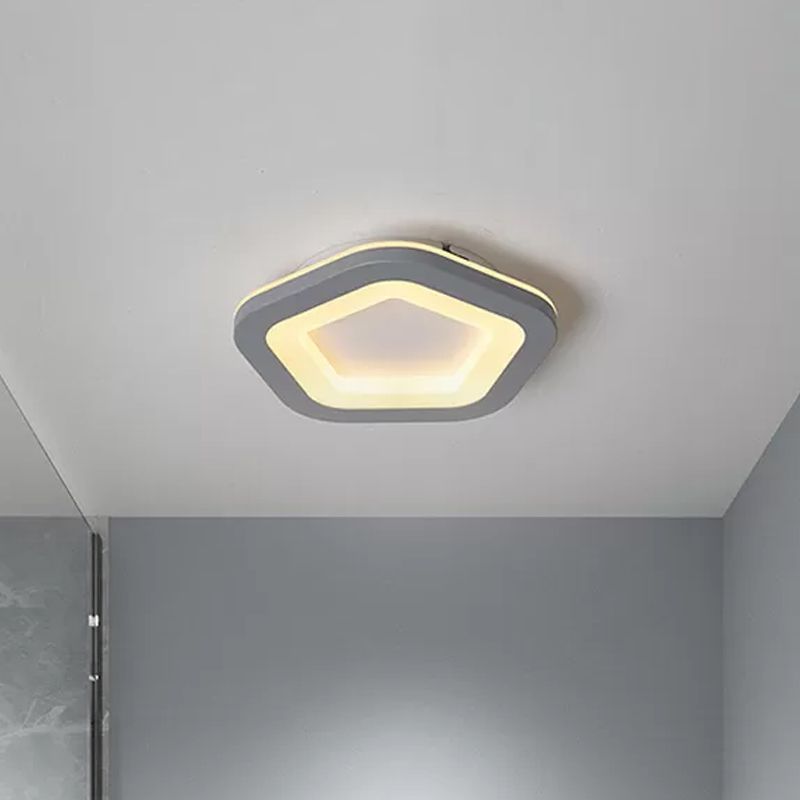 Arisha Fleur Moderne LED Plafonnier Gris Acrylique Chambre à coucher