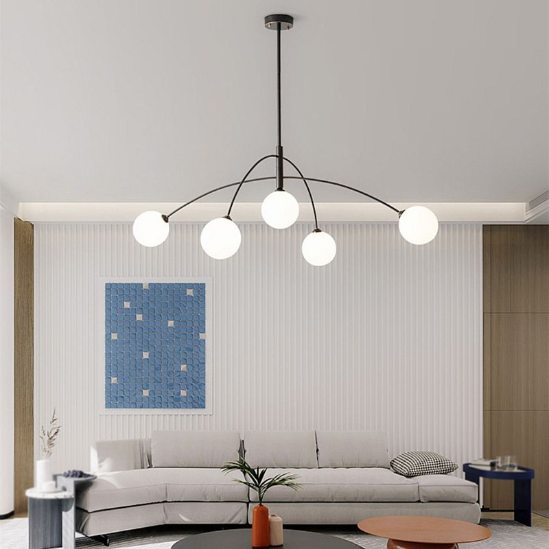 Valentina Lustre Minimaliste, Metal/Verre, Noir/Or, Salon