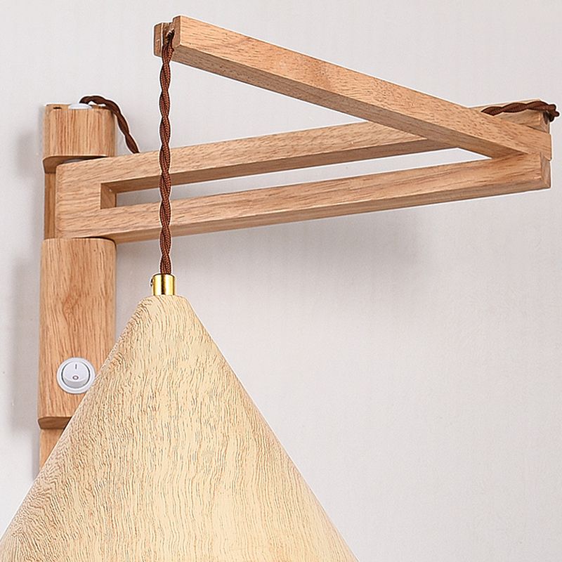 Muto Design Applique Murale Conique Vintage LED Bois Noyer/Bois Chambre