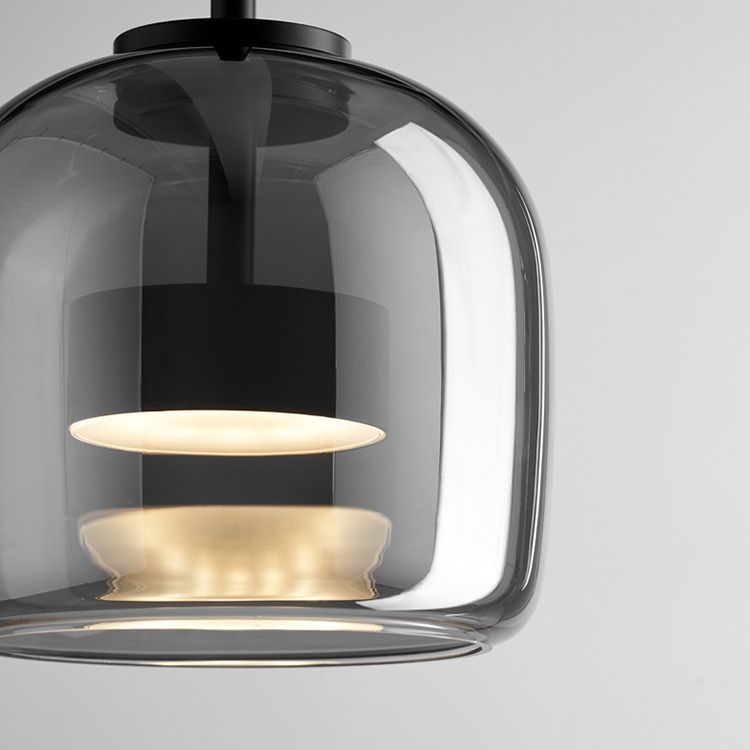 Valentina Suspension Dôme Moderne, Verre, Noir, Salon