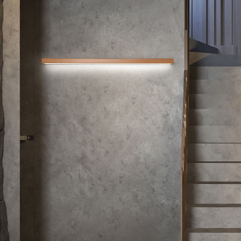 Muto Applique Murale Miroir Linéaire Minimaliste Bois Salon
