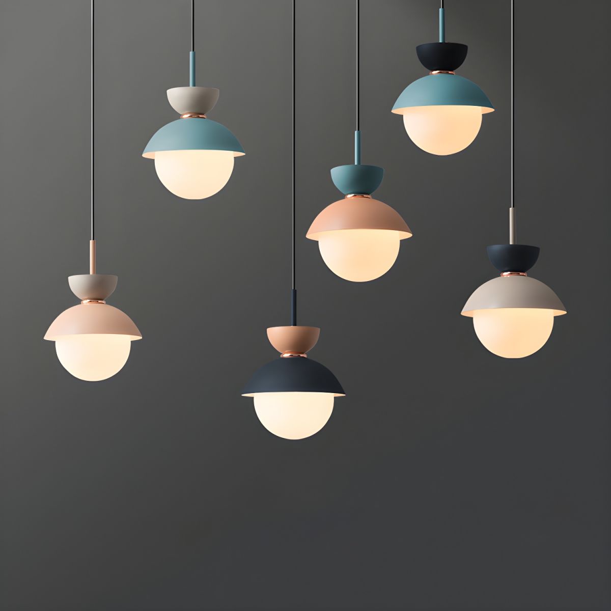 Arisha LED Coloré Métal Suspension Chambre à Coucher Salon