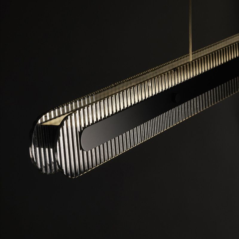 Arisha Luminaires Suspensions Linéaire Moderne Métal Noir Salon/Chambre à Coucher