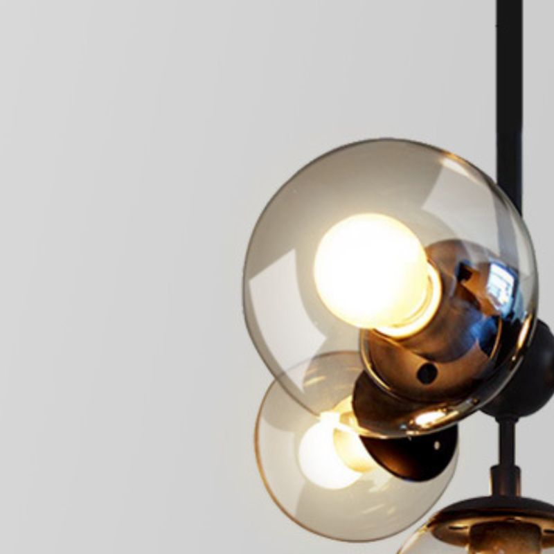 Valentina Lustre Industriel, Metal/Verre, Noir, Chambre