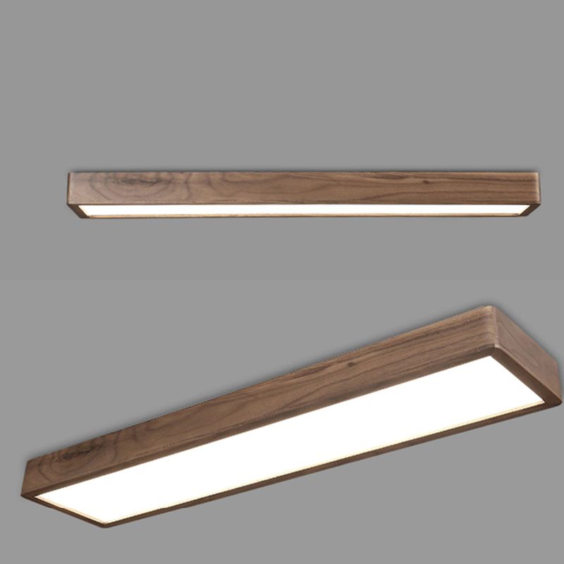Muto Plafonnier Rectangulaire Moderne, Bois/Acrylique, Bois, Salon
