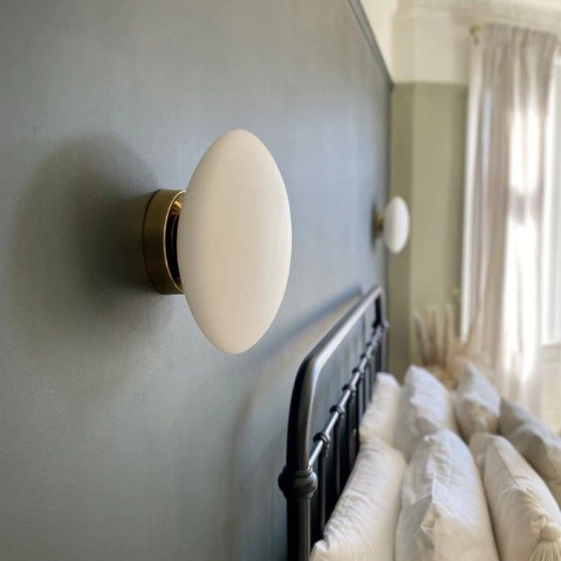 Valentina Applique Murale Globe Minimaliste, Métal/Verre, Blanc, Salle de Bain