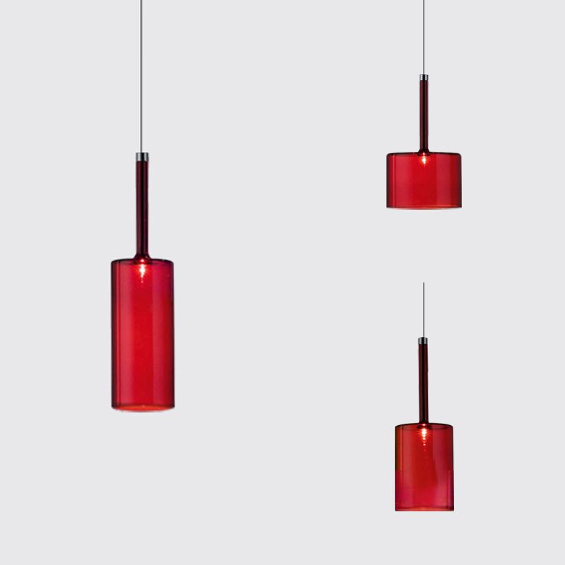 Valentina Lustre Suspension Moderne Minimaliste Verre Clair/Gris Bar