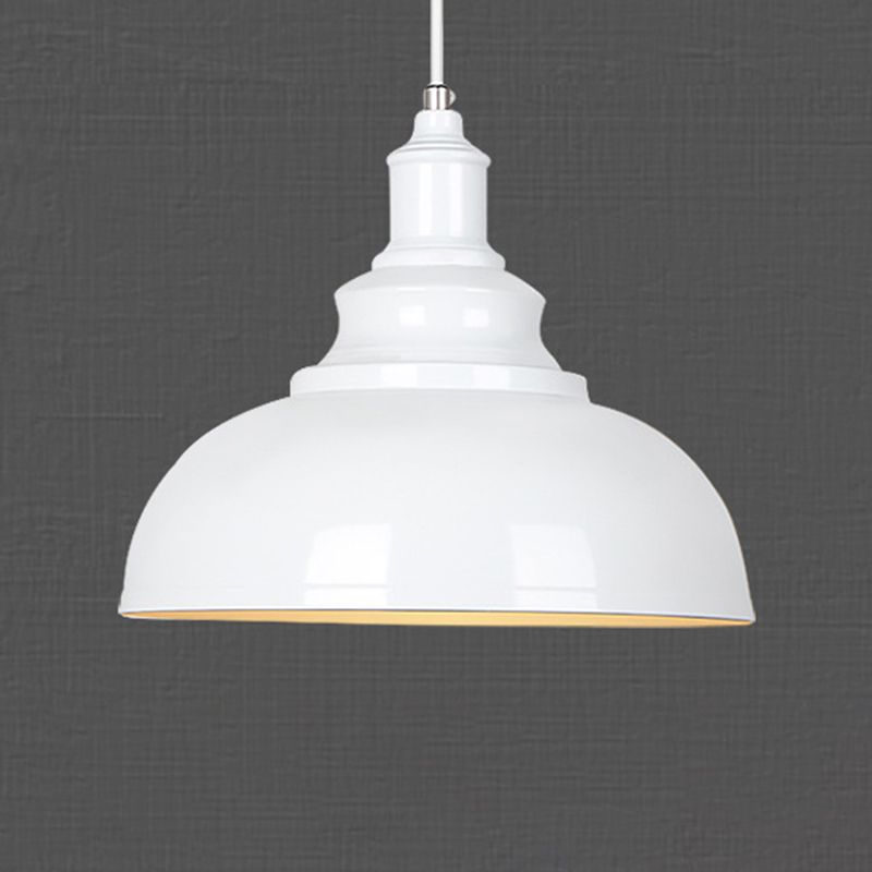 Arisha Rétro Industrielle LED Suspension Noir Blanc Gris Métal Salle à manger