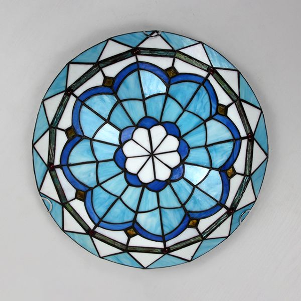 Tiffany Plafonnier Hémicycle Moderne, Verre, Coloré, Salon