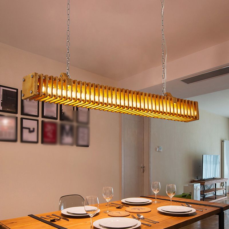 Epoch Suspension Rectangulaire, Bois & Métal, L 120CM