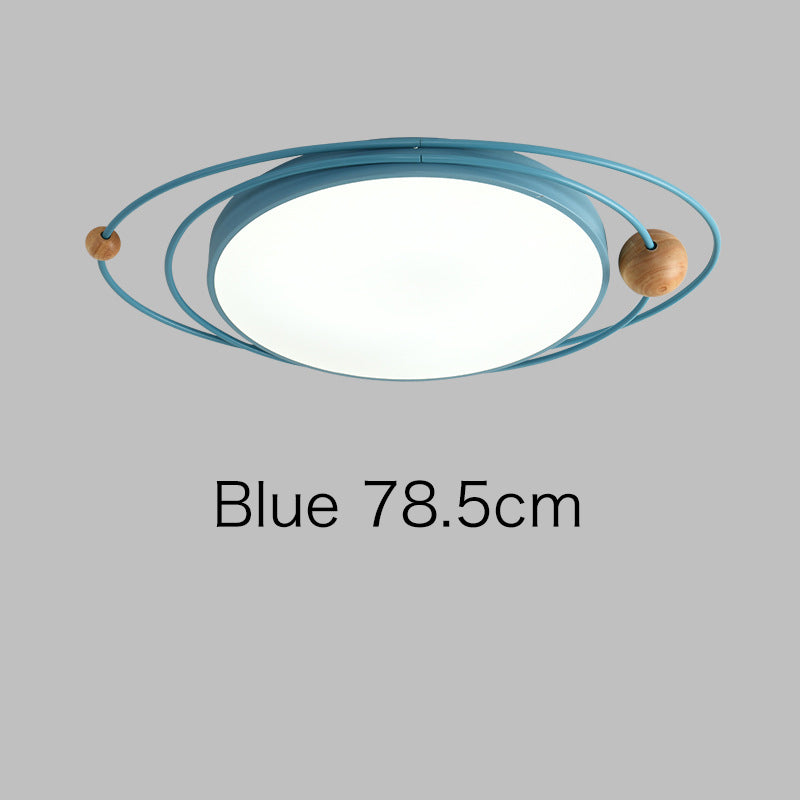 Arisha Plafonnier Rond Moderne, Metal/Bois, Blanc/Noir/Gris/Vert/Bleu, Salon
