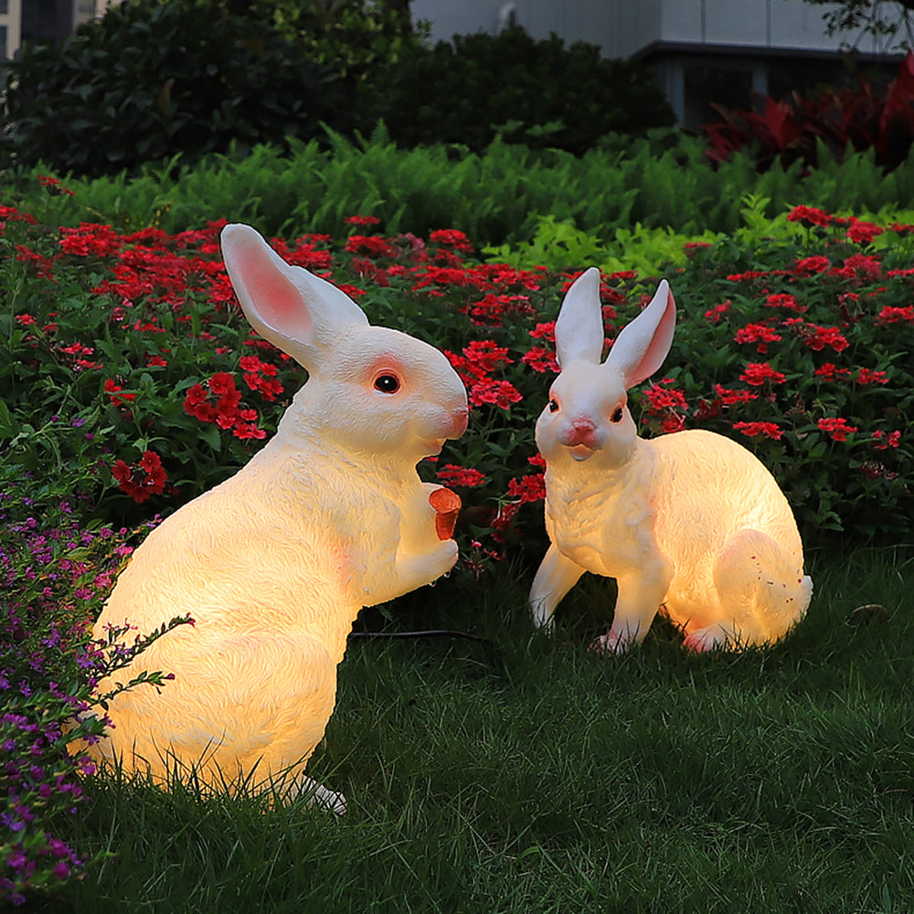 Arisha Lampadaire Lapin Moderne, Résine, Blanc, Extérieur