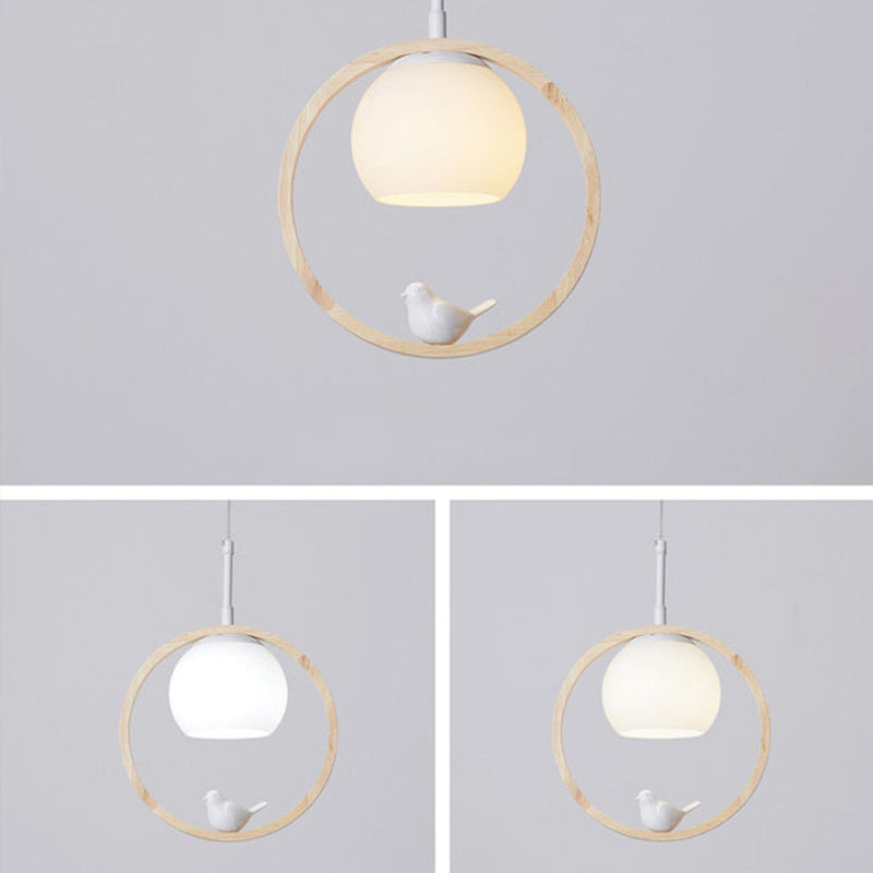 Muto Suspension Rond Nordique, Bois/Métal, Bois, Chambre