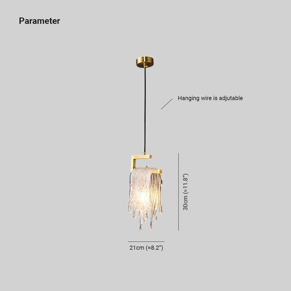Kristy Suspension Irrégulier Contemporaine, Cristal/Cuivre, Transparent, Salon