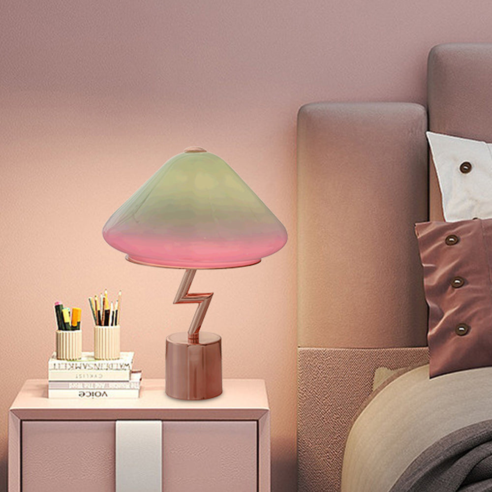 Valentina Lampe de Table Champignon Moderne, Verre/Métal, Coloré, Salon