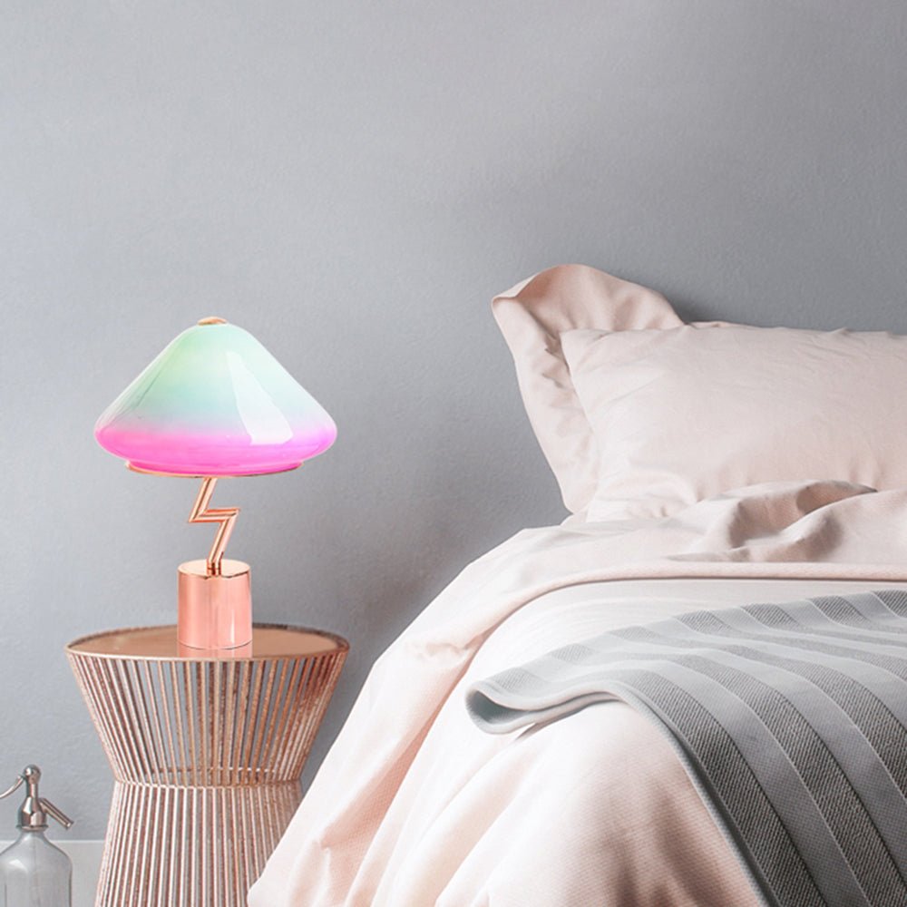 Valentina Lampe de Table Champignon Moderne, Verre/Métal, Coloré, Salon