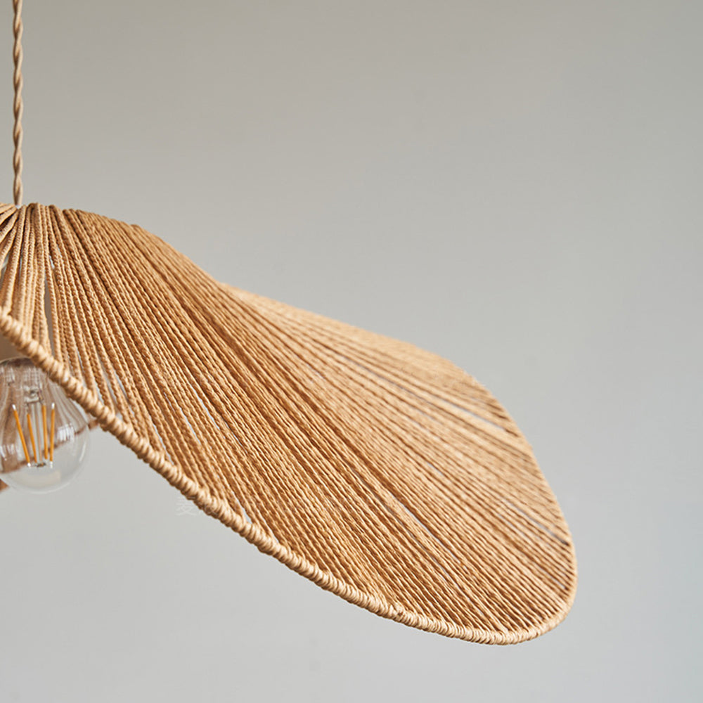 Ritta Twine Suspension Ronde Naturelle, Métal/Rotin, Marron/Beige, Cuisine/Bureau