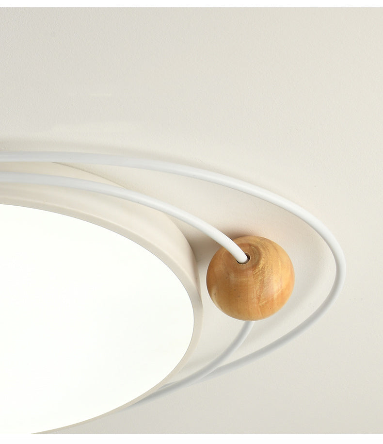 Arisha Plafonnier Rond Moderne, Metal/Bois, Blanc/Noir/Gris/Vert/Bleu, Salon
