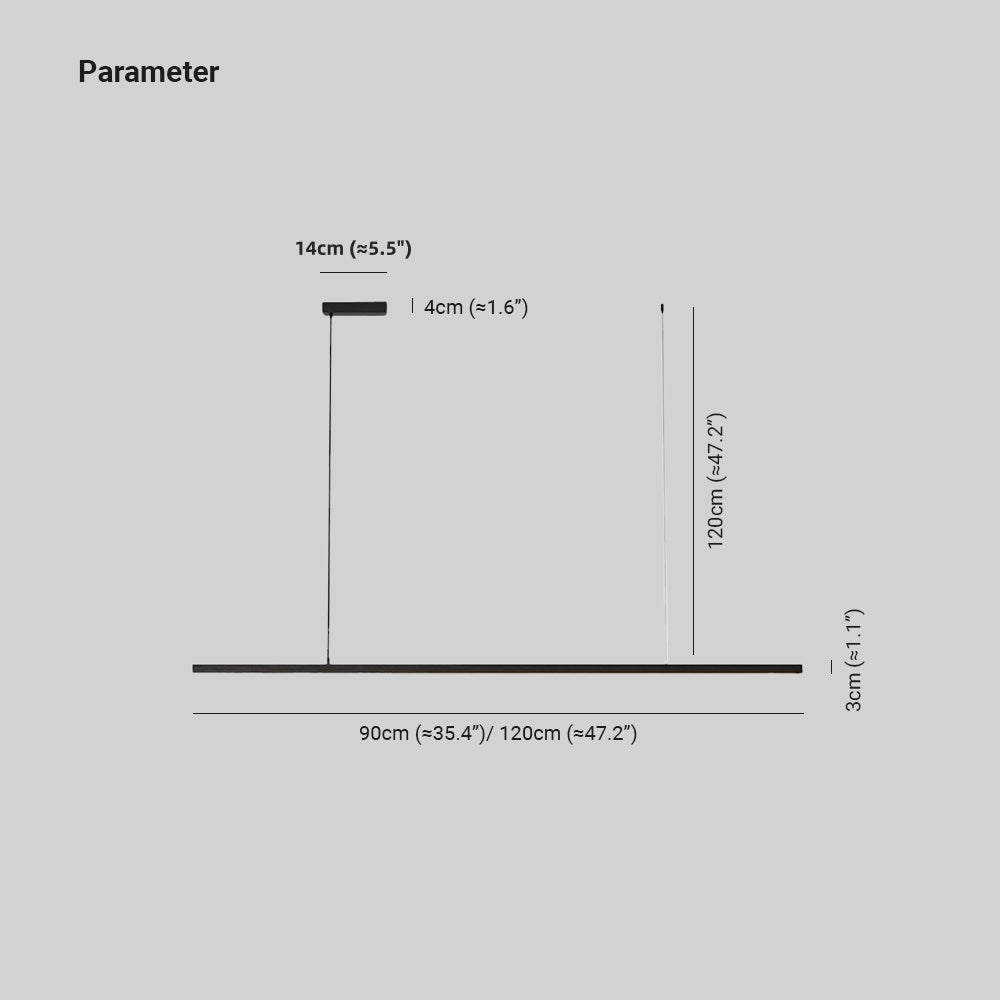 Ray Suspension Linéaire Minimaliste Noir/Blanc, Chambre