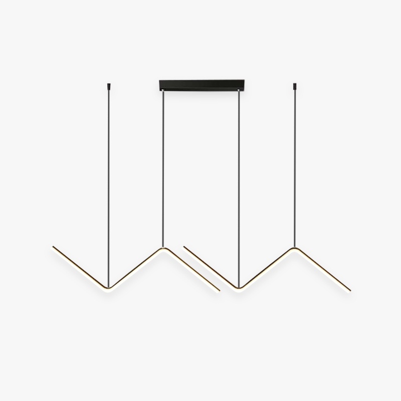 Arisha Lampe Suspendue Lustre LED Moderne, Métal, Noir/Or, Cuisine