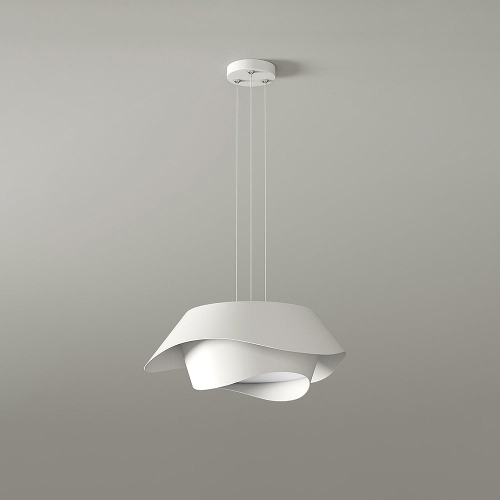 Arisha Suspension Ronde Contemporaine, Métal, Blanc, Chambre à Coucher/Salle à Manger