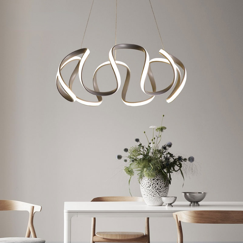 Arisha Suspension Linéaire Moderne Doré/Café/Gris, Salon