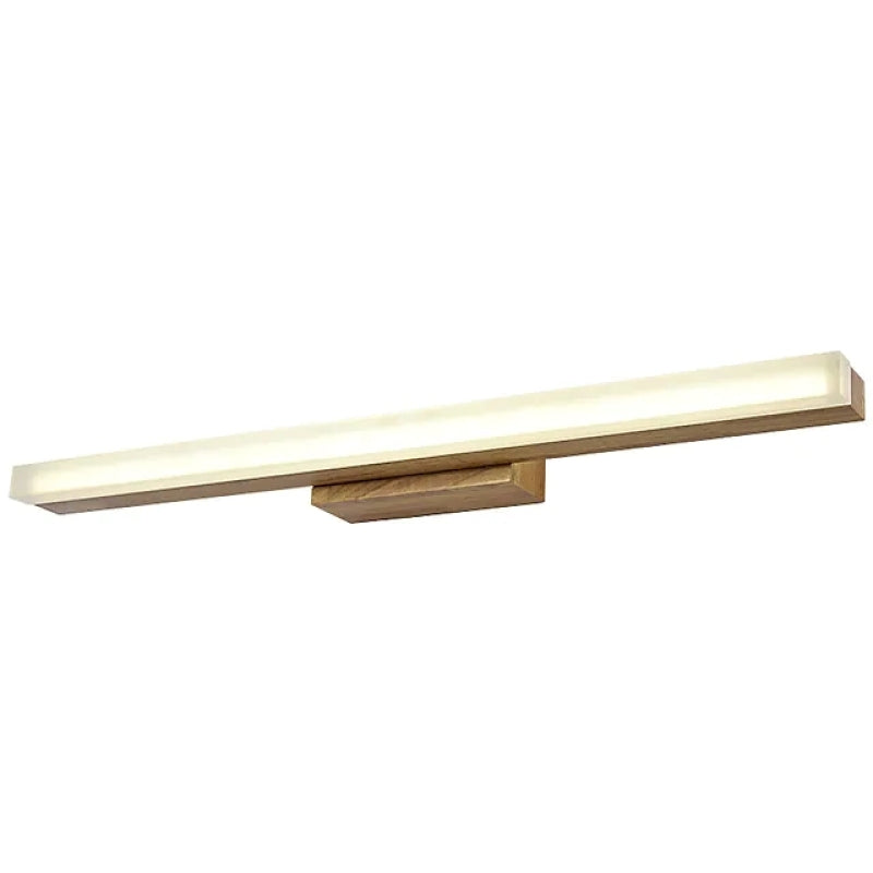 Arisha Applique Murale Miroir Linéaire Minimaliste, Bois, Noyer, Salon