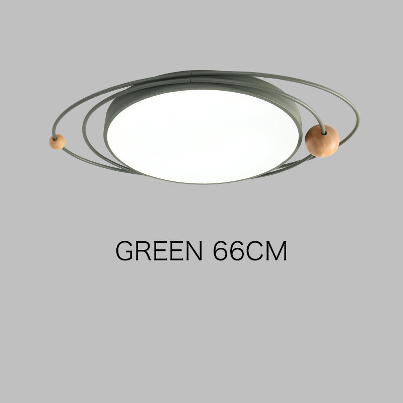 Arisha Plafonnier Rond Moderne, Metal/Bois, Blanc/Noir/Gris/Vert/Bleu, Salon