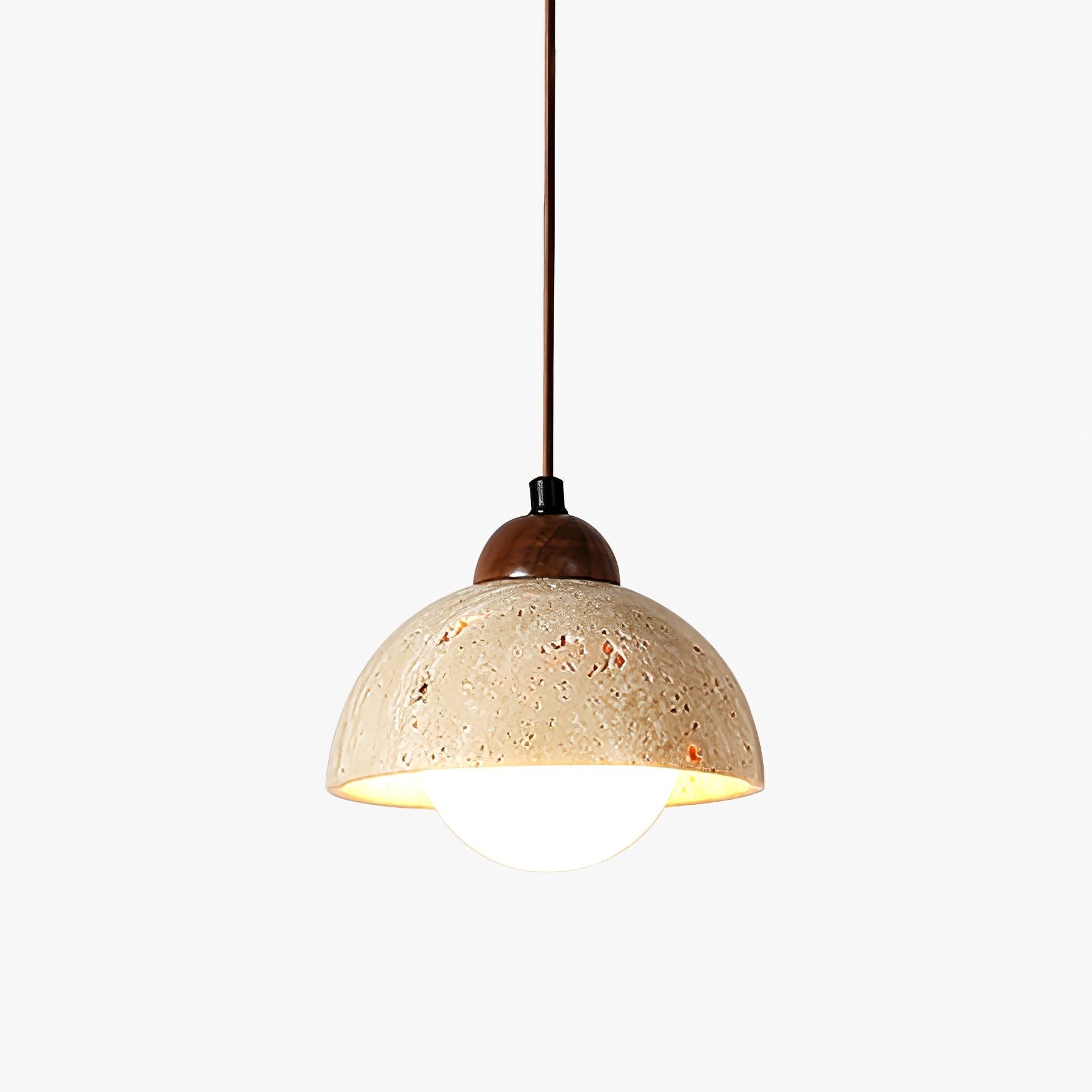 Orzora Dome-Shaped Travertine Pendant Light - Letslighting