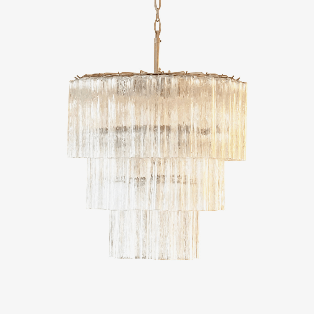Aurora Chandelier Tiered Murano Glass Tube Waterfall Luxury - Letslighting