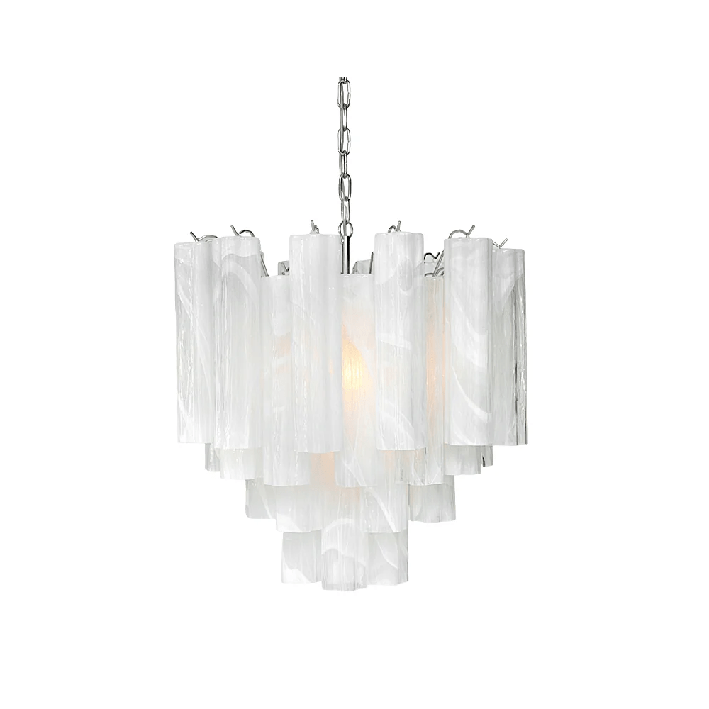 Aurora Chandelier Frosted Glass Tubes Layered Minimalist - Letslighting