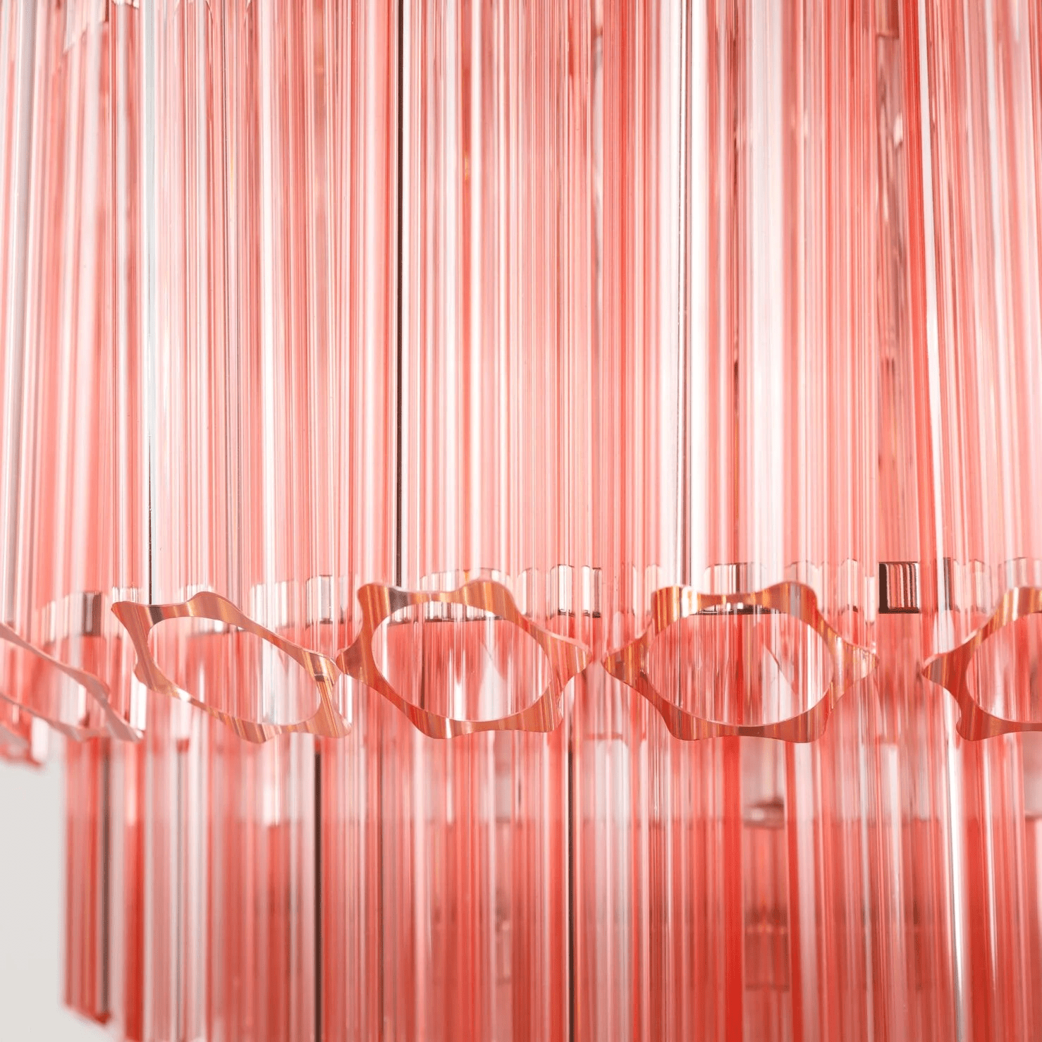 Aurora Chandelier Pink Glass Tube Layered Diamond - Letslighting