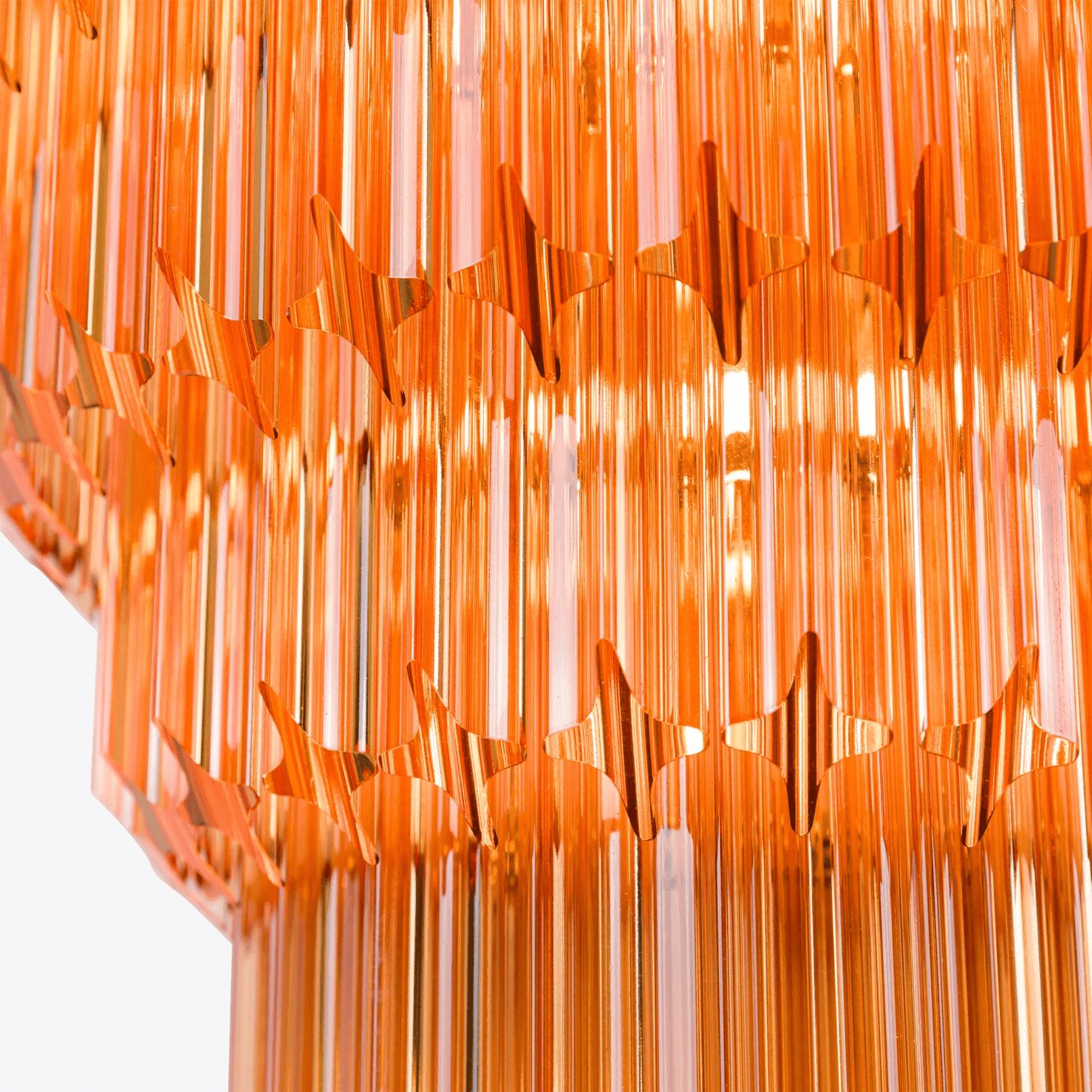 Aurora Chandelier Amber Diamond Glass Layered Retro - Letslighting