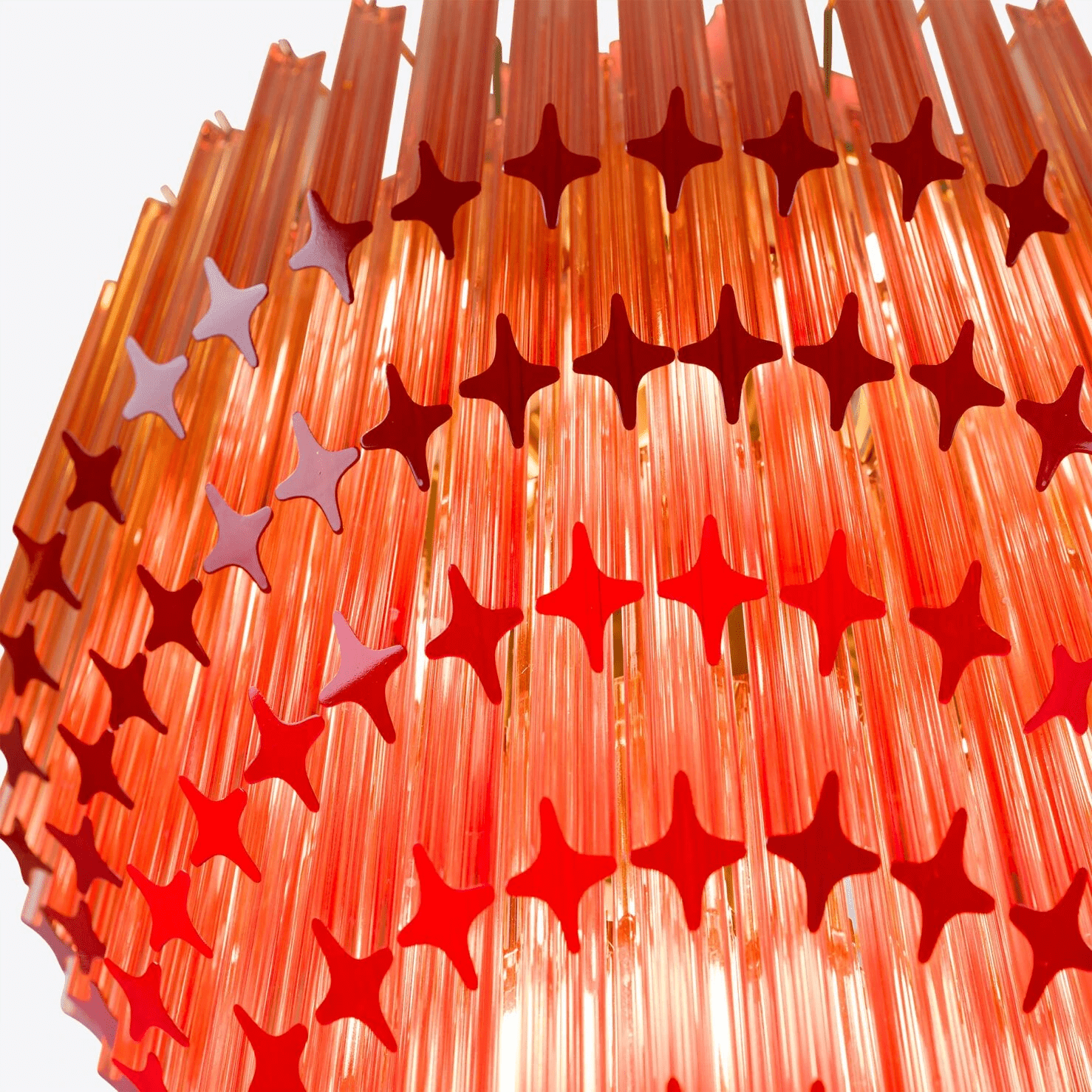 Aurora Chandelier Amber Diamond Glass Layered Retro - Letslighting