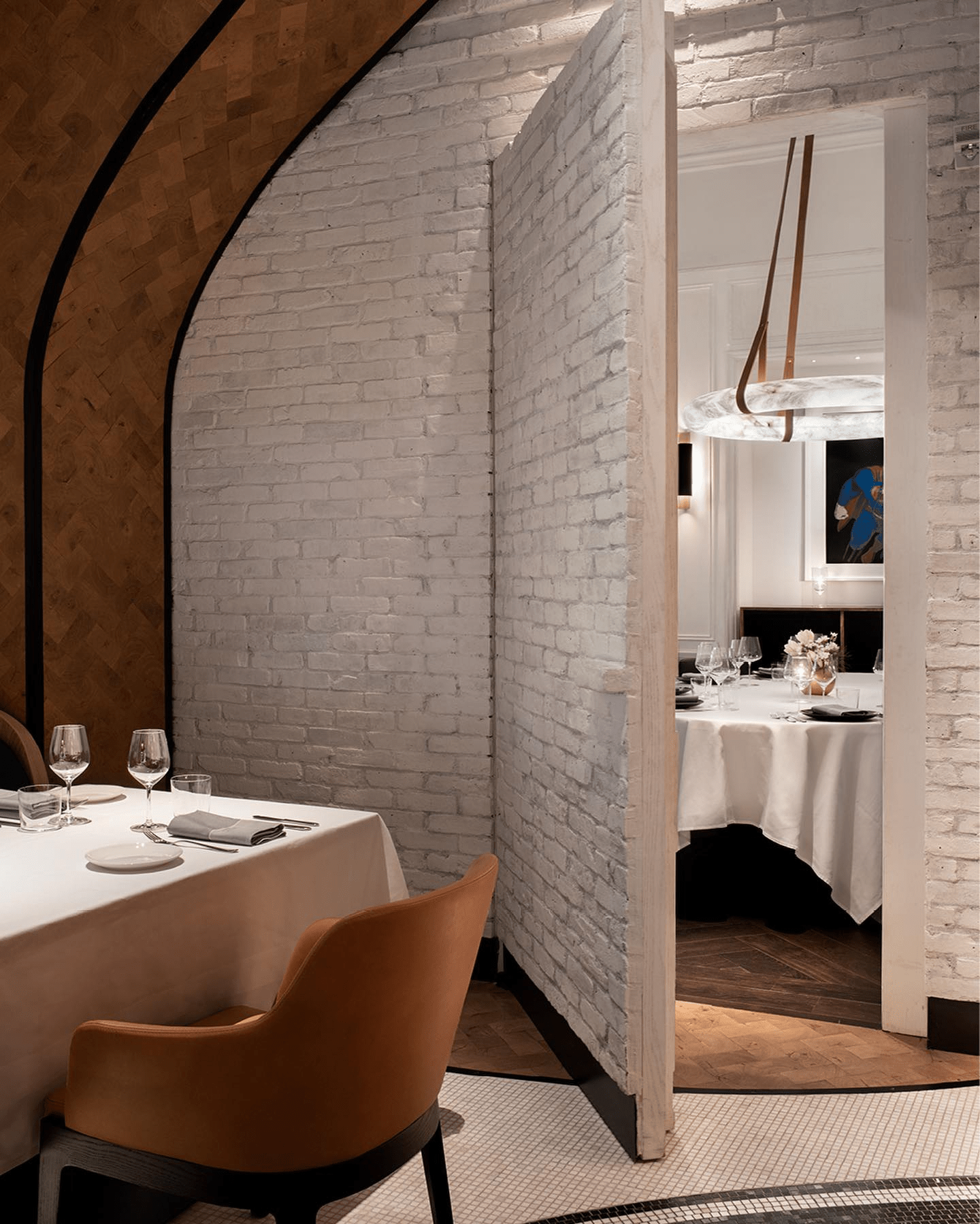 Luste Alabaster Chandeliers Ring Leather Strap Version A - Letslighting