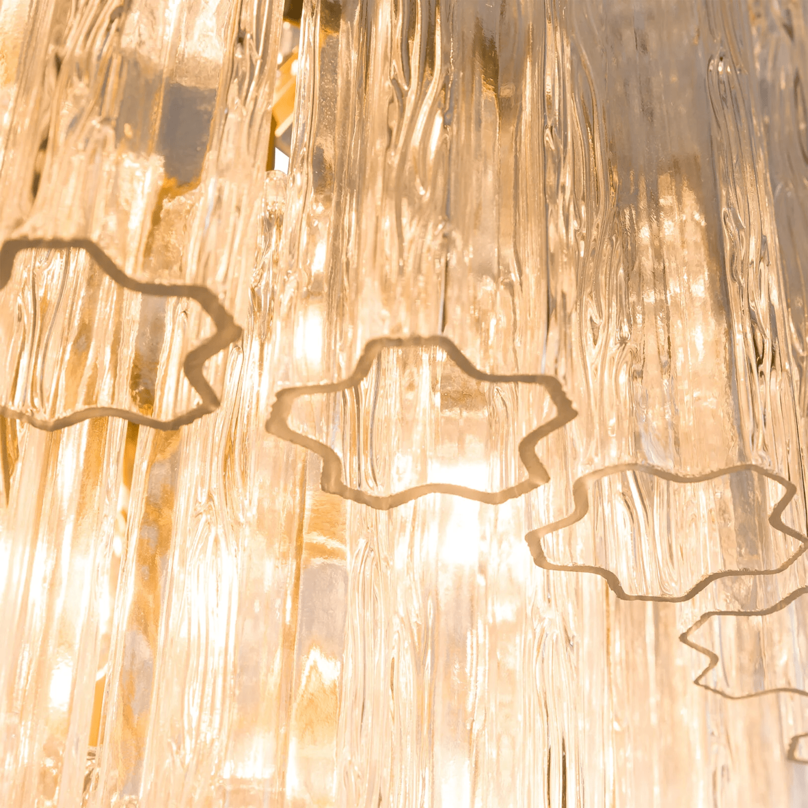 Aurora Chandelier Pink Prism Glass Layered Elegant - Letslighting