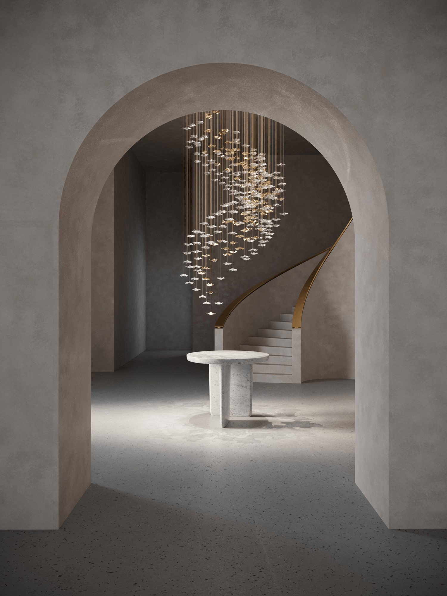 Nephele Crystal Leaf Chandelier - Blowlighting