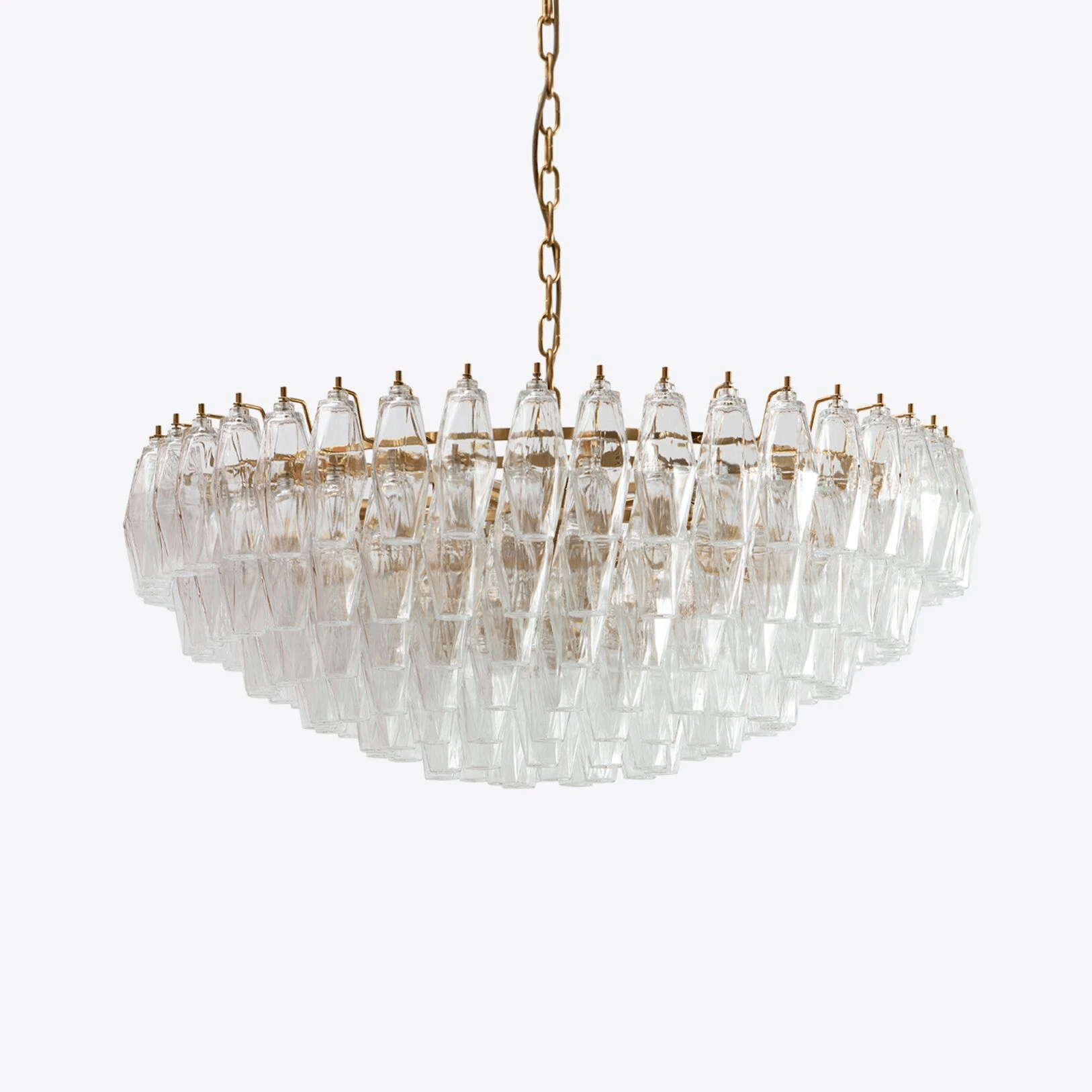 Aurora Chandelier Clear Murano Glass Polyhedron Vintage - Blowlighting