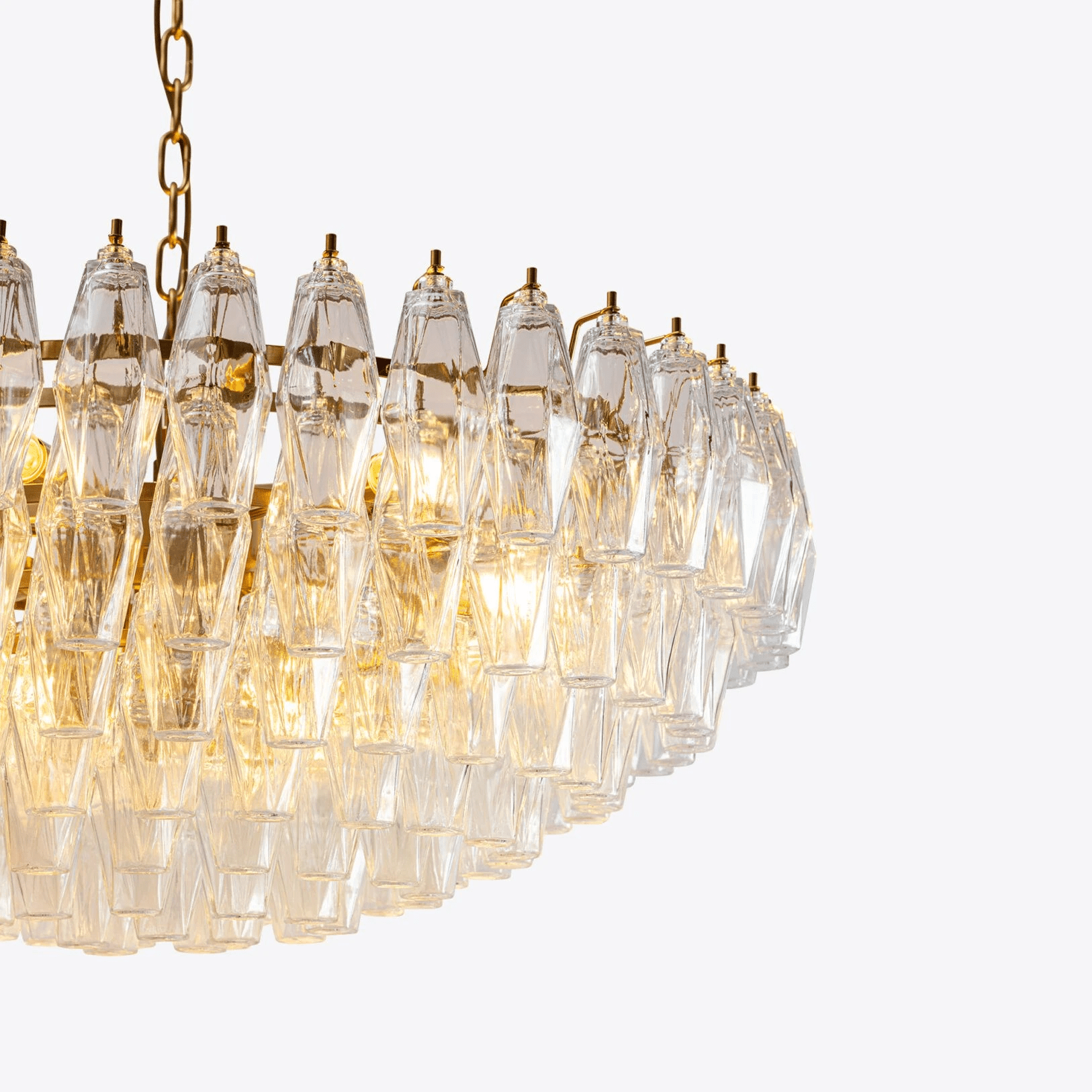 Aurora Chandelier Clear Murano Glass Polyhedron Vintage - Blowlighting