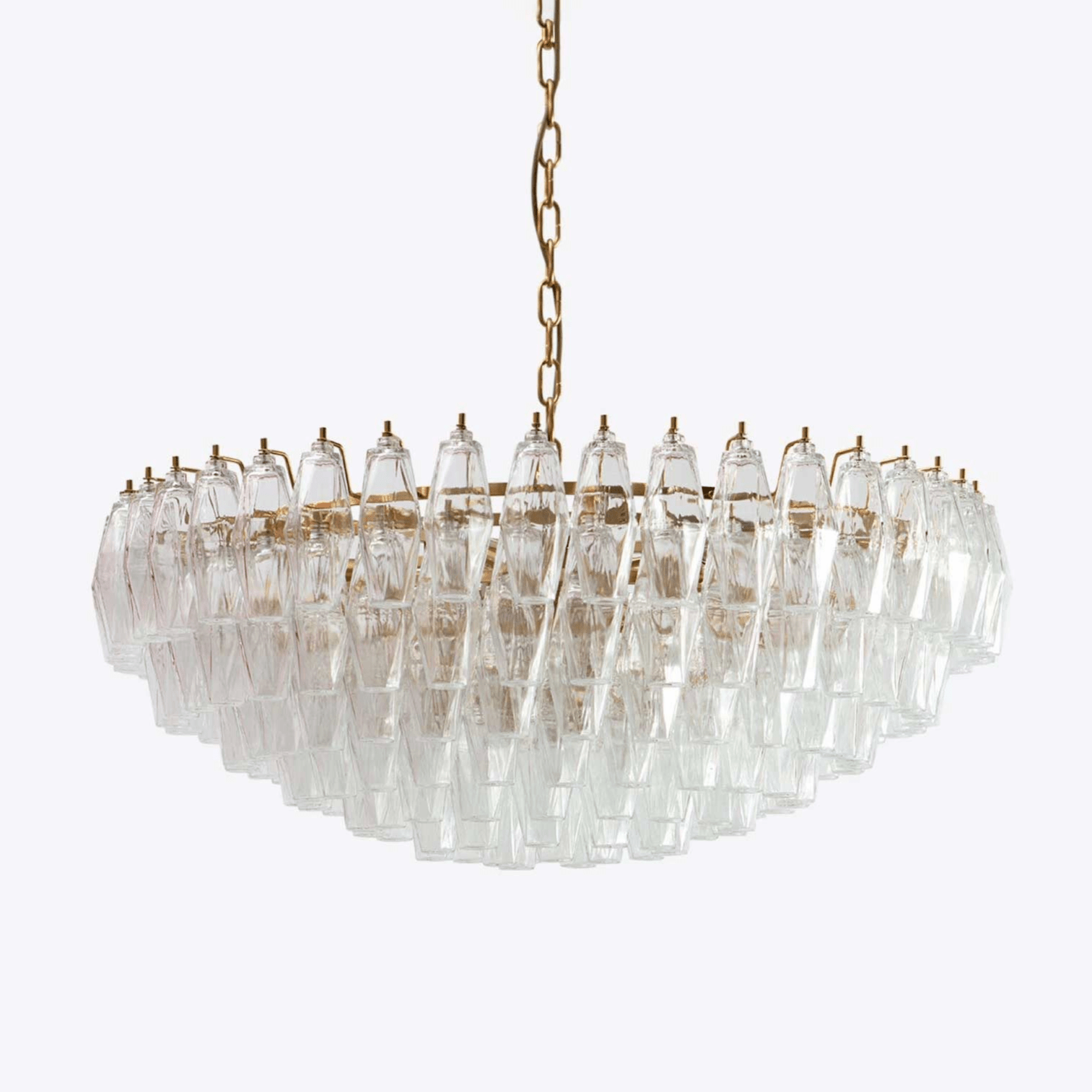 Aurora Chandelier Clear Murano Glass Polyhedron Vintage - Blowlighting