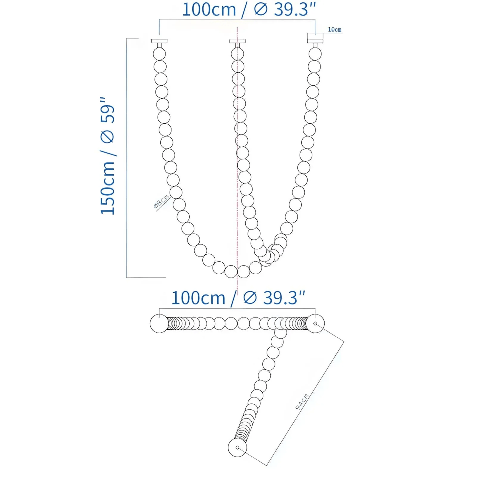 PearlCascade Glass Bead Chandelier - Blowlighting