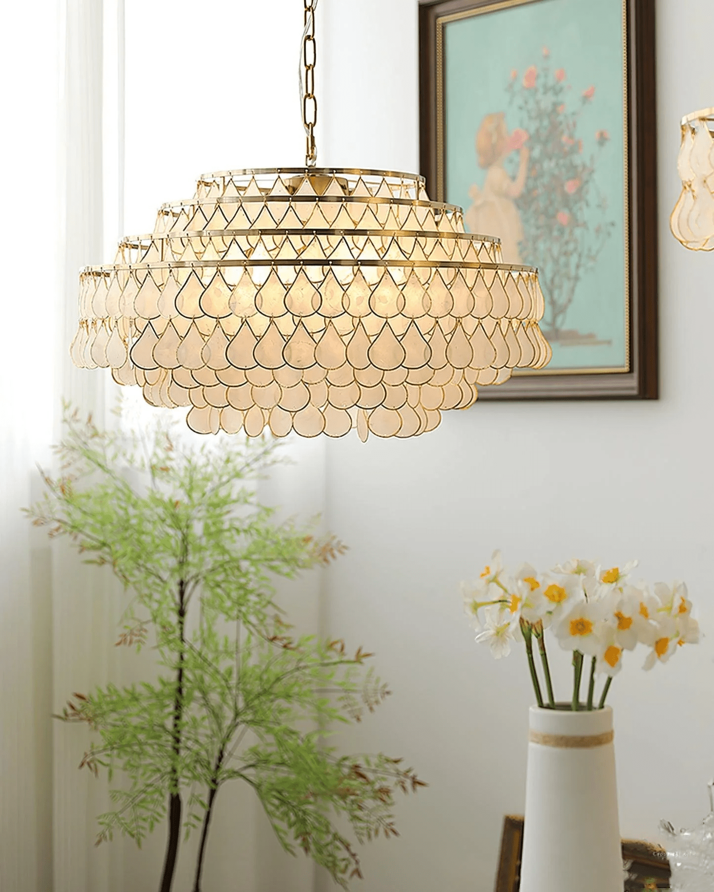 Teardrops Shell Chandelier - Blowlighting