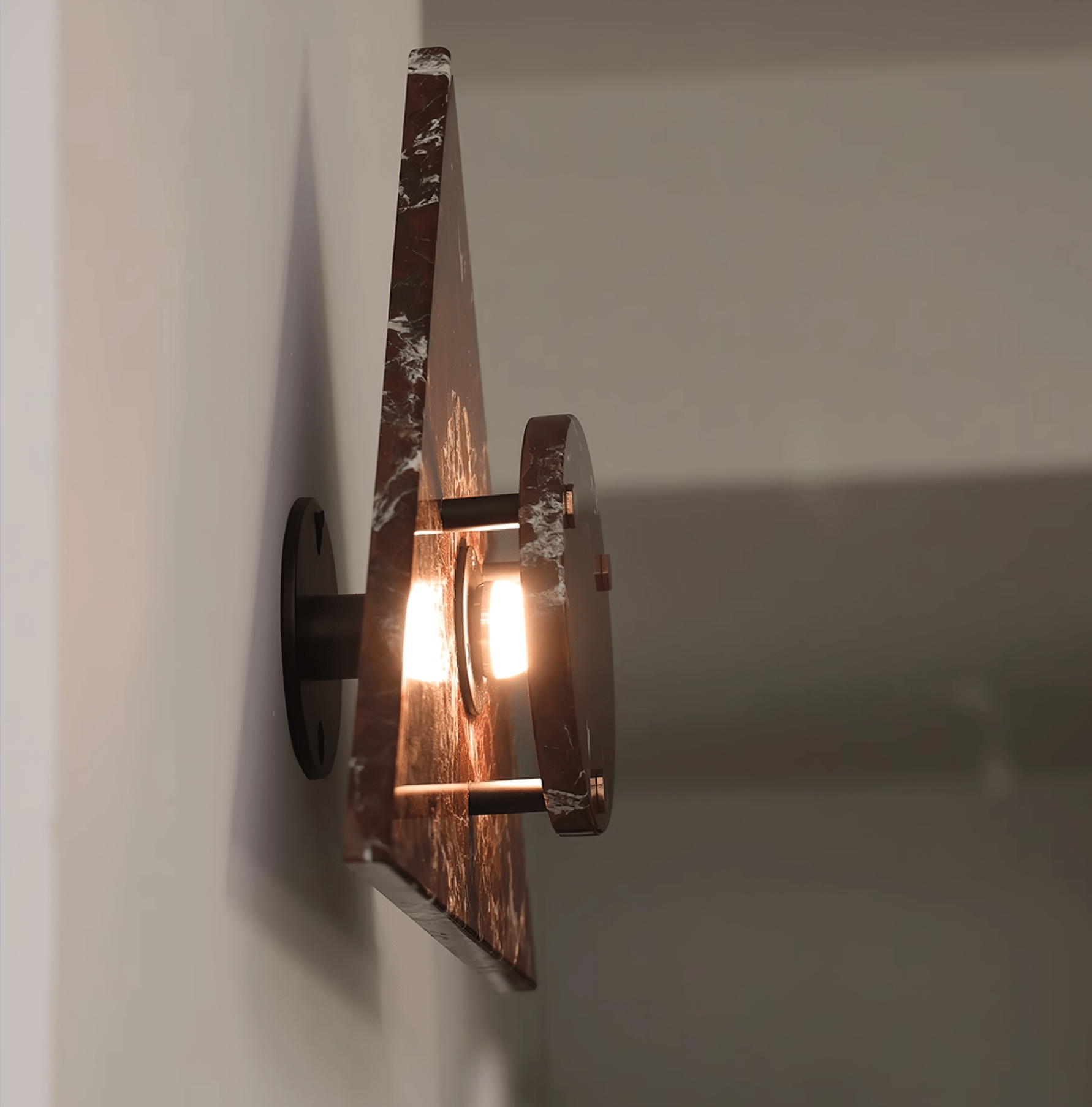 Pyramid Rustic Marble Wall Light - Blowlighting