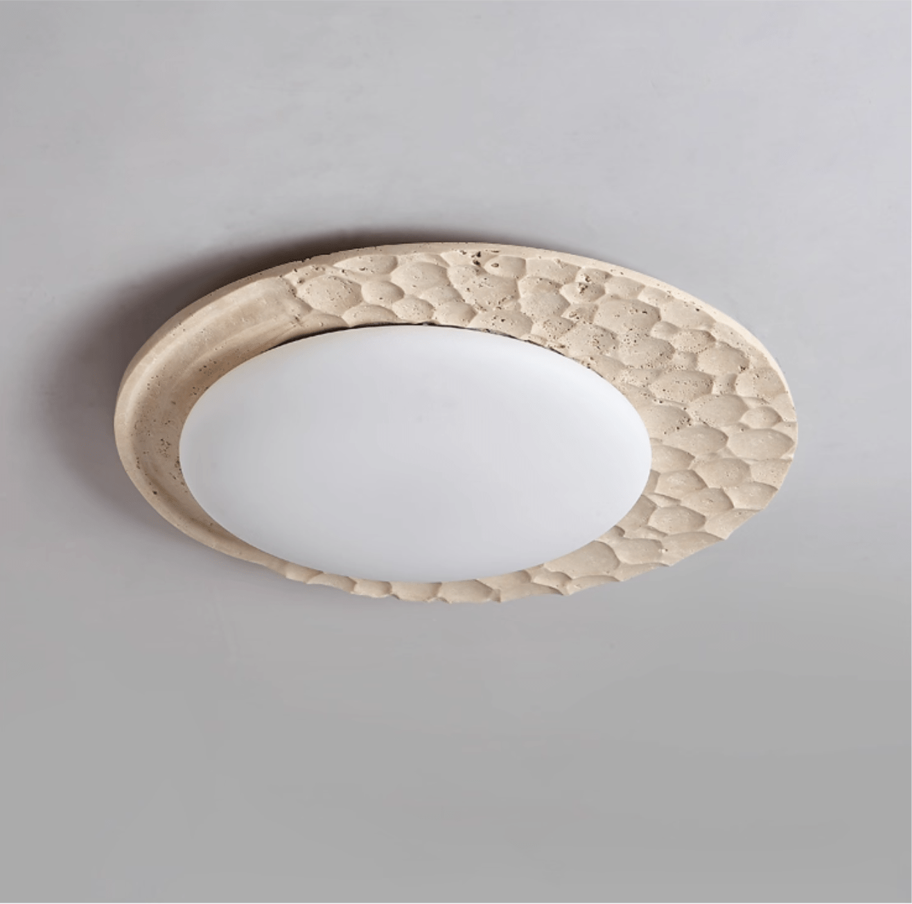 Ivsoris Textured Travertine Ceiling Light - Letslighting