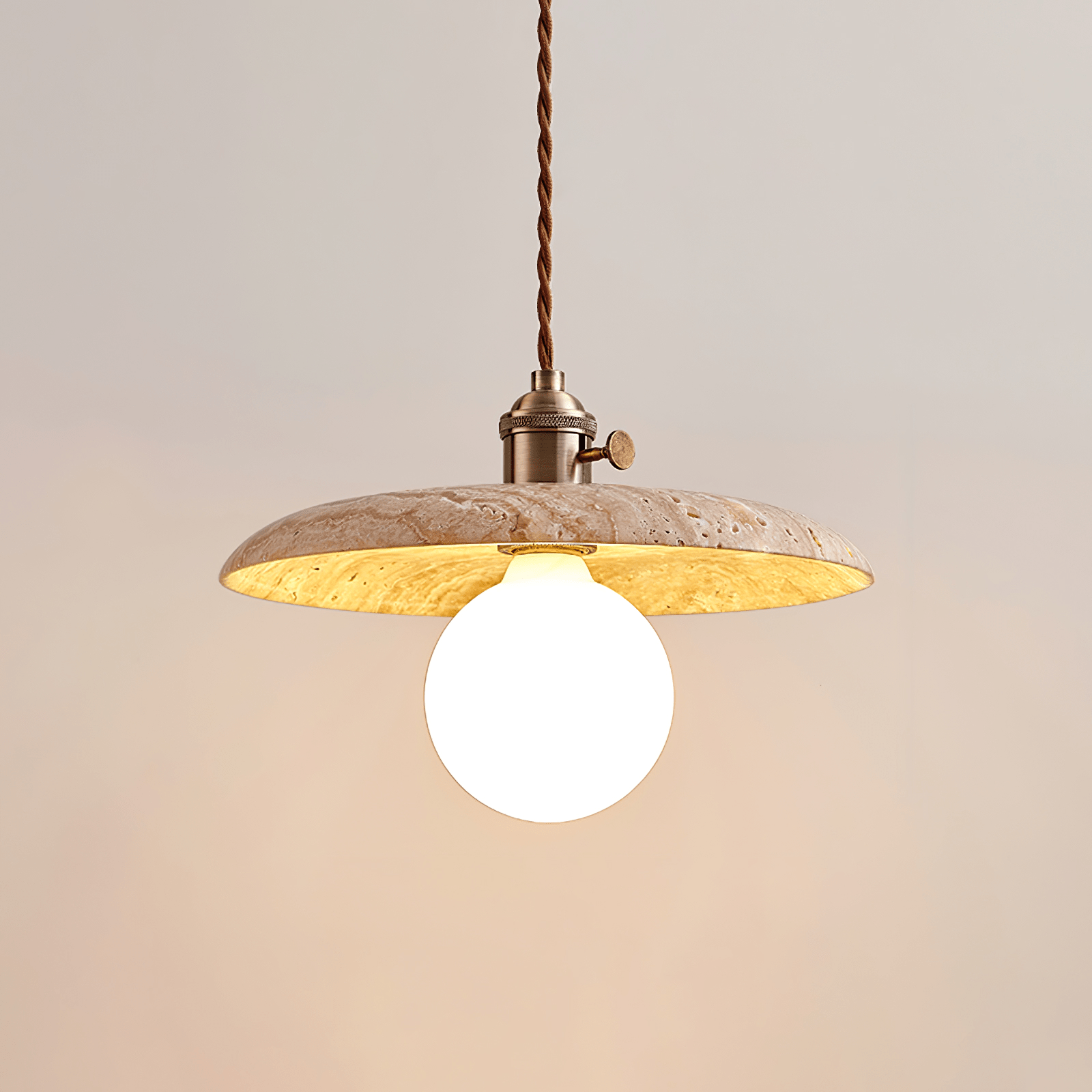 Nico Minimalist Travertine Pendant Light - Letslighting