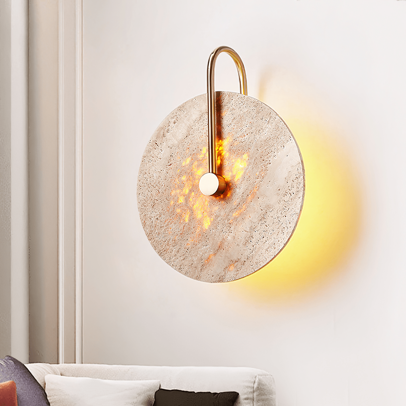 Lior Crochet Moderne Jaune Travertin Applique Murale Lampe